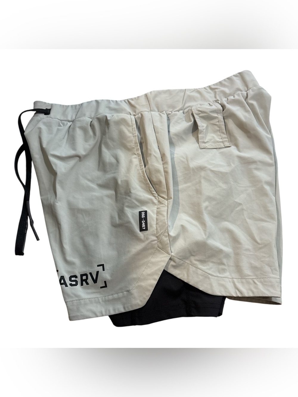 ASRV Men's Light Gray Athletic Shorts with Black Liner